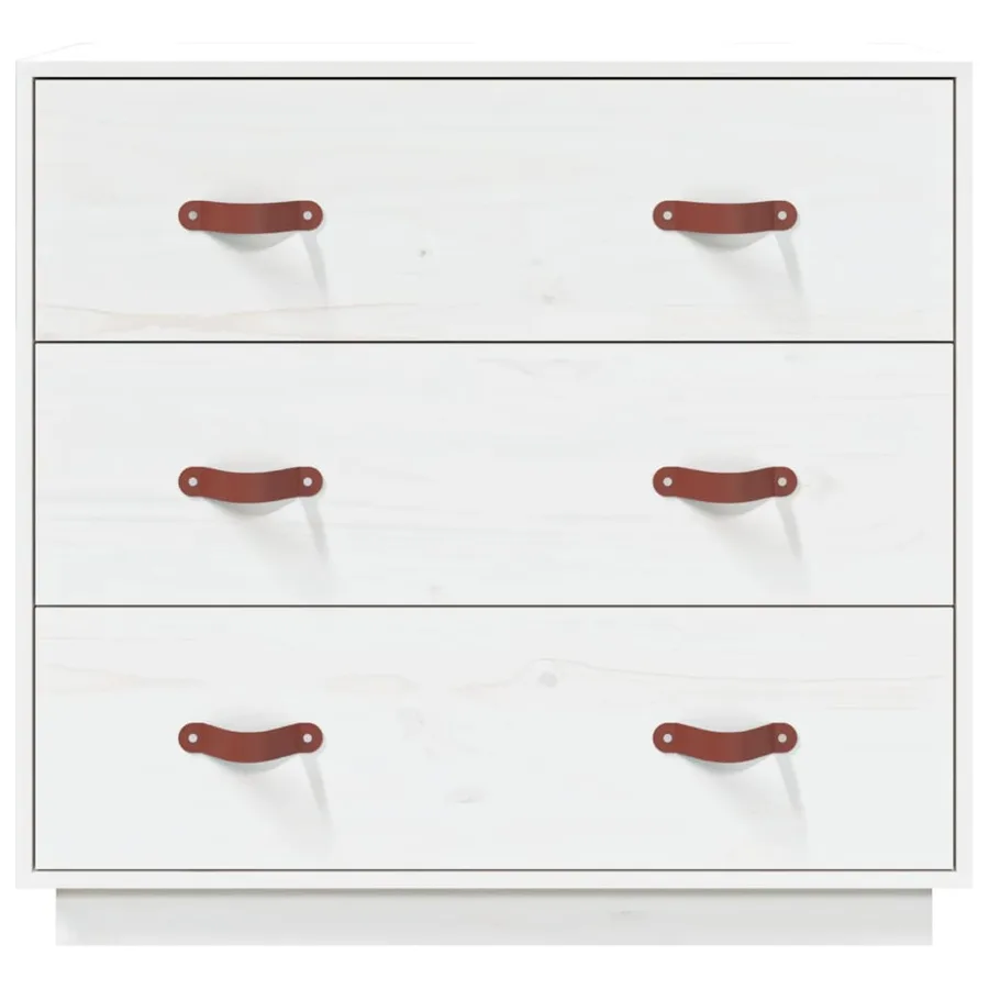 Buffet Blanc 80x40x75 cm Bois massif de pin - 3