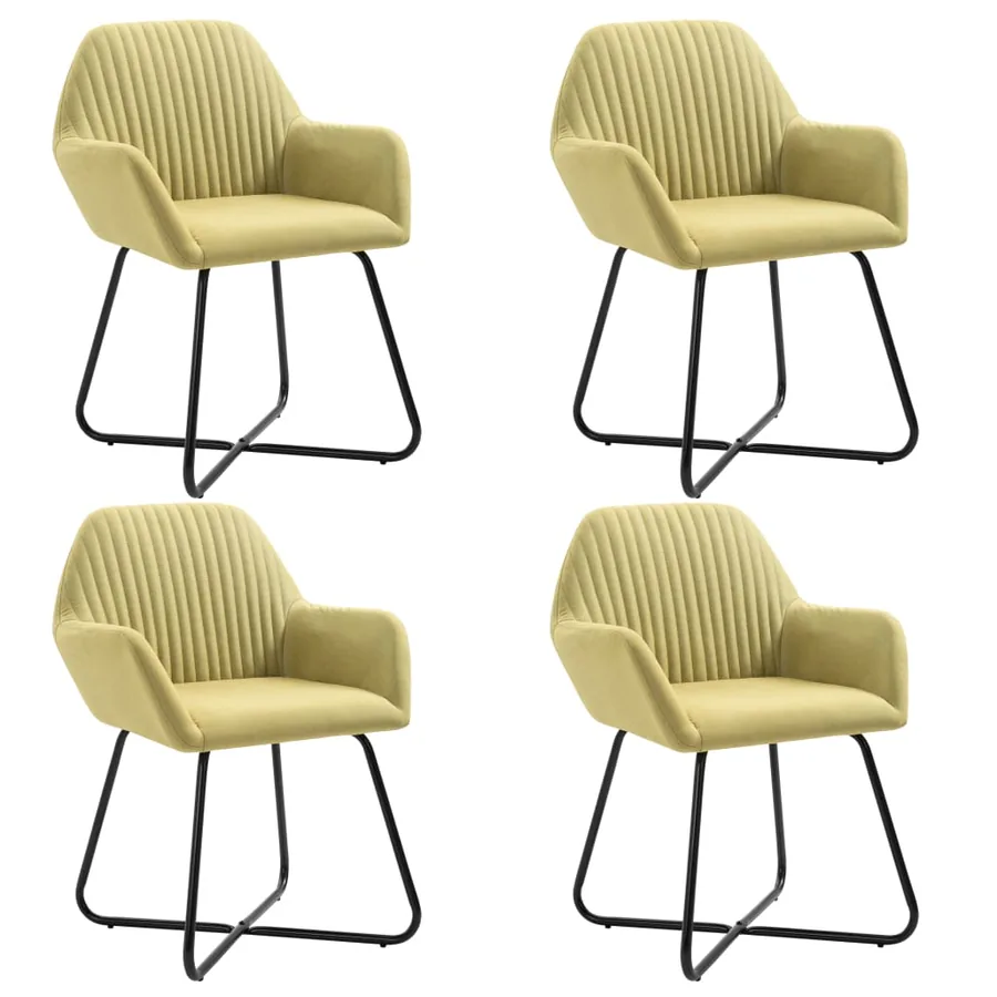 Chaises à manger lot de 4 vert tissu