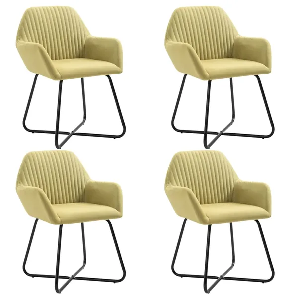Chaises à manger lot de 4 vert tissu