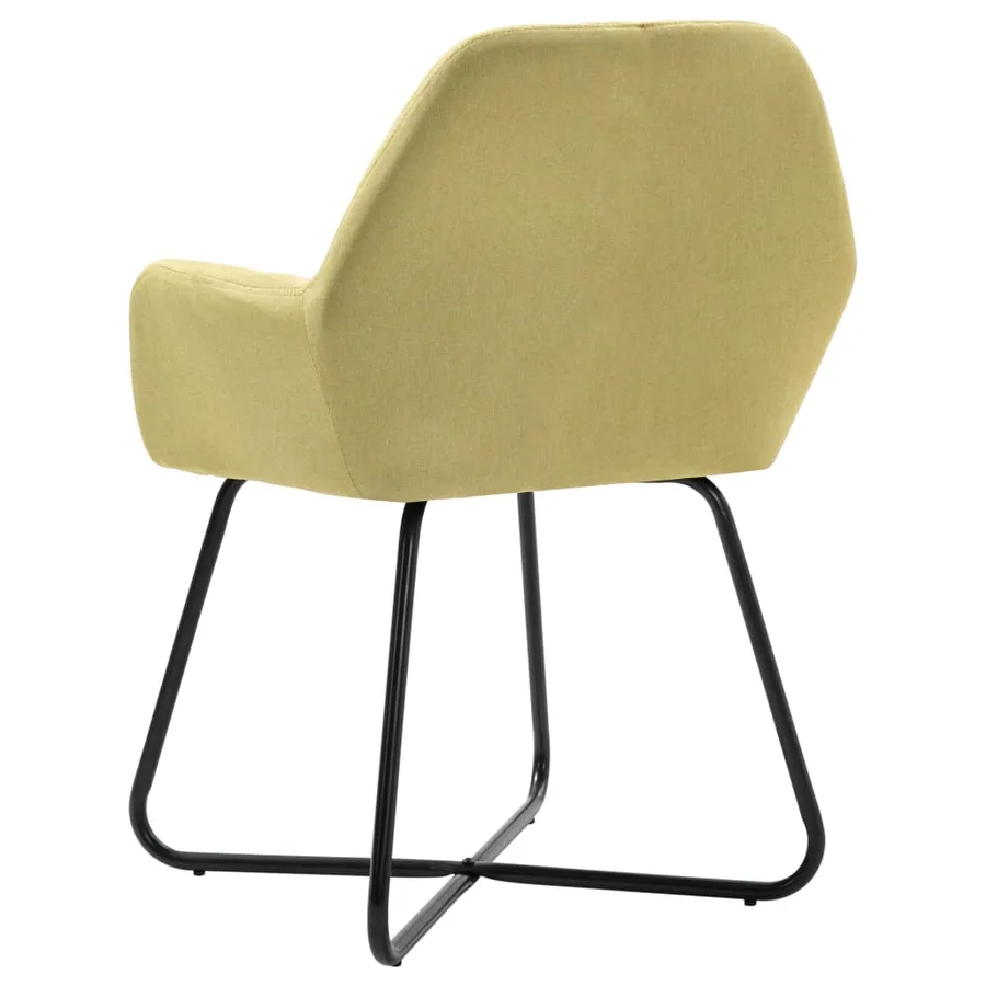 Chaises à manger lot de 4 vert tissu - 5