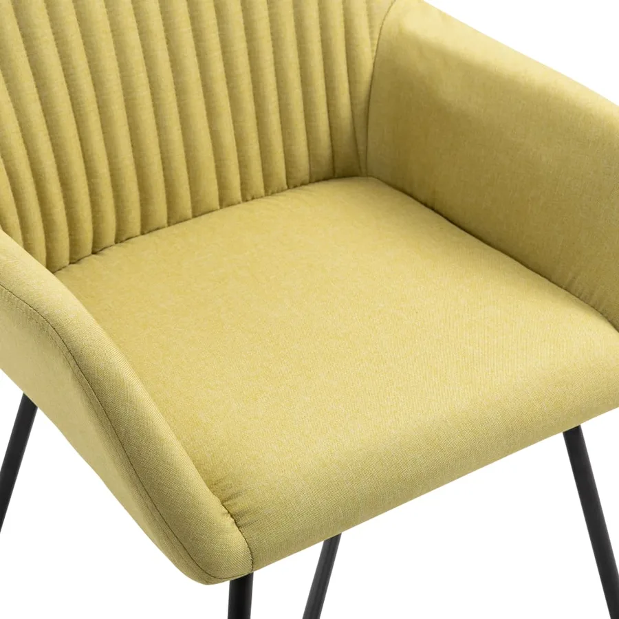 Chaises à manger lot de 4 vert tissu - 6