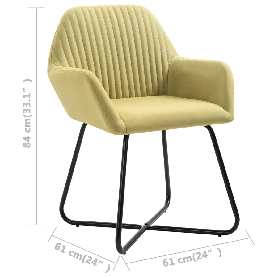 Chaises à manger lot de 4 vert tissu - 8