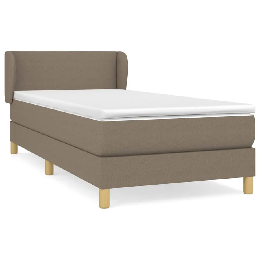 Sommier à lattes de lit avec matelas Taupe 100x200 cm Tissu - 2