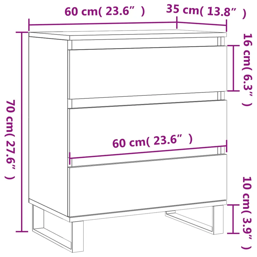 Buffet Chêne sonoma 60x35x70 cm Bois d'ingénierie - 11