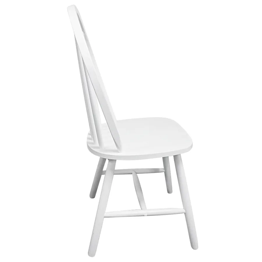 Chaises à manger lot de 2 blanc bois d'hévéa solide - 5