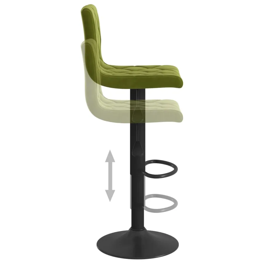 Tabourets de bar lot de 2 vert clair velours - 7