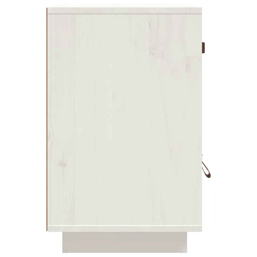 Table de chevet Blanc 40x34x55 cm Bois de pin solide - 6