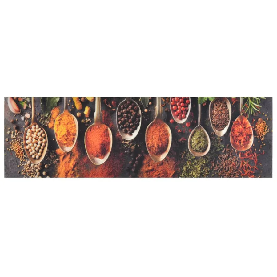 Tapis de cuisine lavable impression cuillère épices 45x150 cm - 2