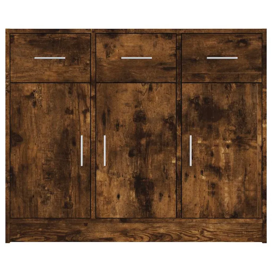 Buffet chêne fumé 91x28x75 cm bois d'ingénierie - 5