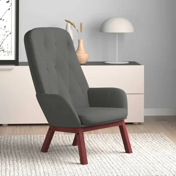 Chaise de relaxation Gris foncé Velours