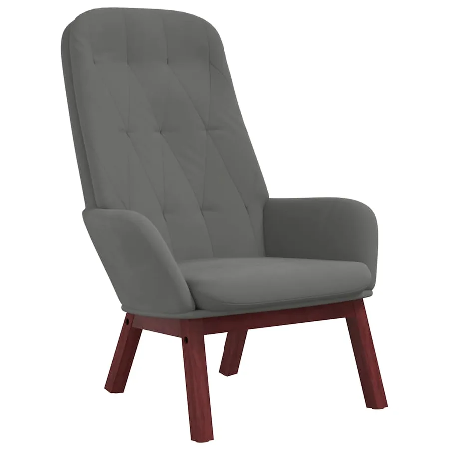 Chaise de relaxation Gris foncé Velours - 2