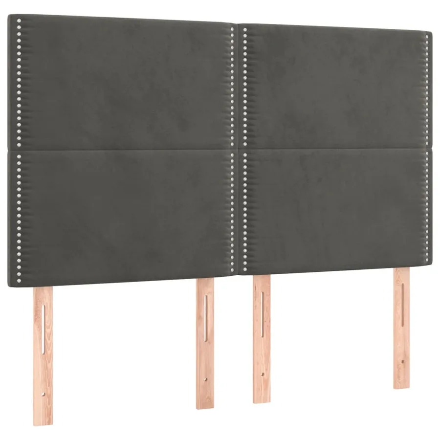 Sommier à lattes de lit et matelas Gris foncé 140x190cm Velours - 6