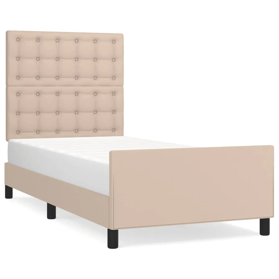 Cadre de lit sans matelas cappuccino 100x200 cm similicuir - 2