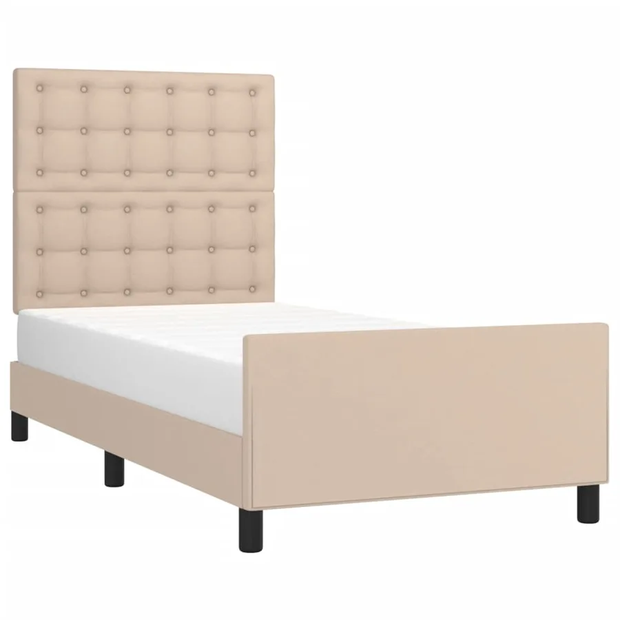 Cadre de lit sans matelas cappuccino 100x200 cm similicuir - 3