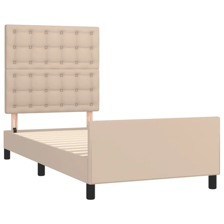Cadre de lit sans matelas cappuccino 100x200 cm similicuir - 4