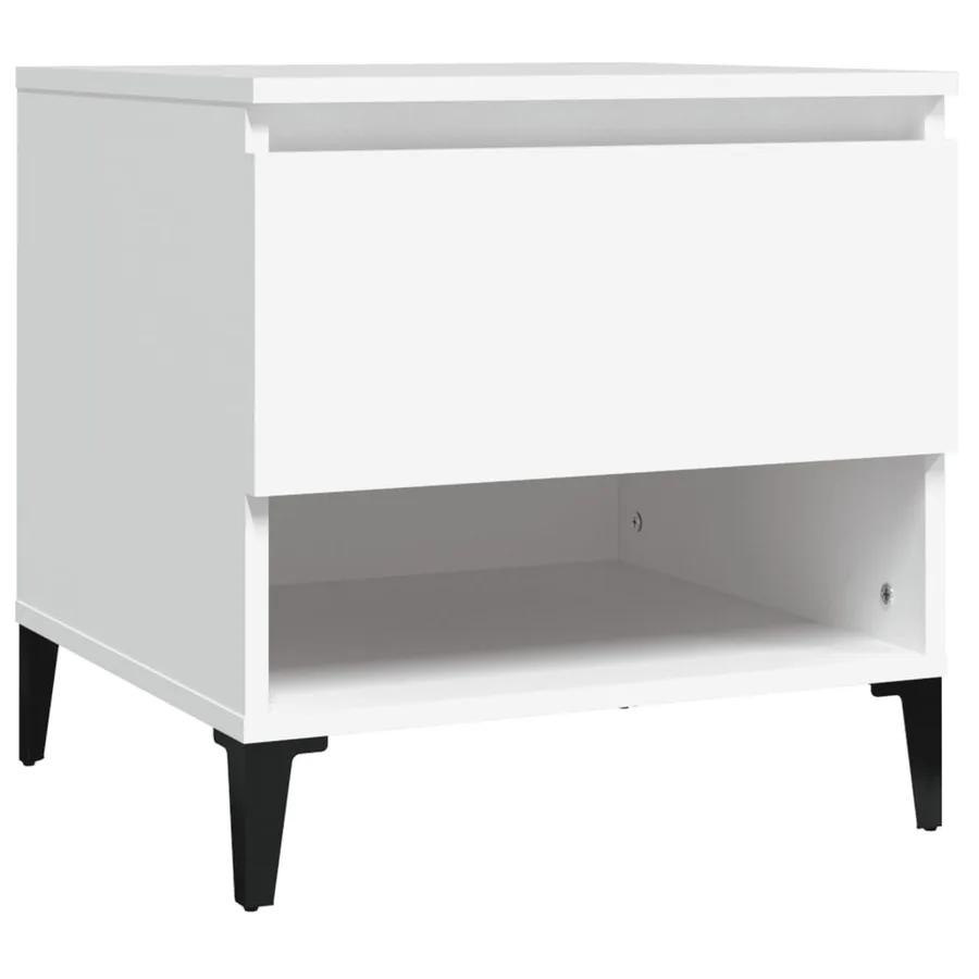 Tables d'appoint 2 pcs Blanc 50x46x50 cm Bois d’ingénierie - 6