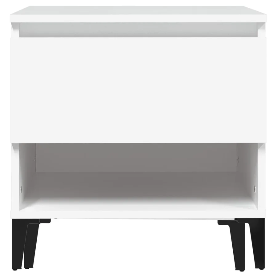 Tables d'appoint 2 pcs Blanc 50x46x50 cm Bois d’ingénierie - 7