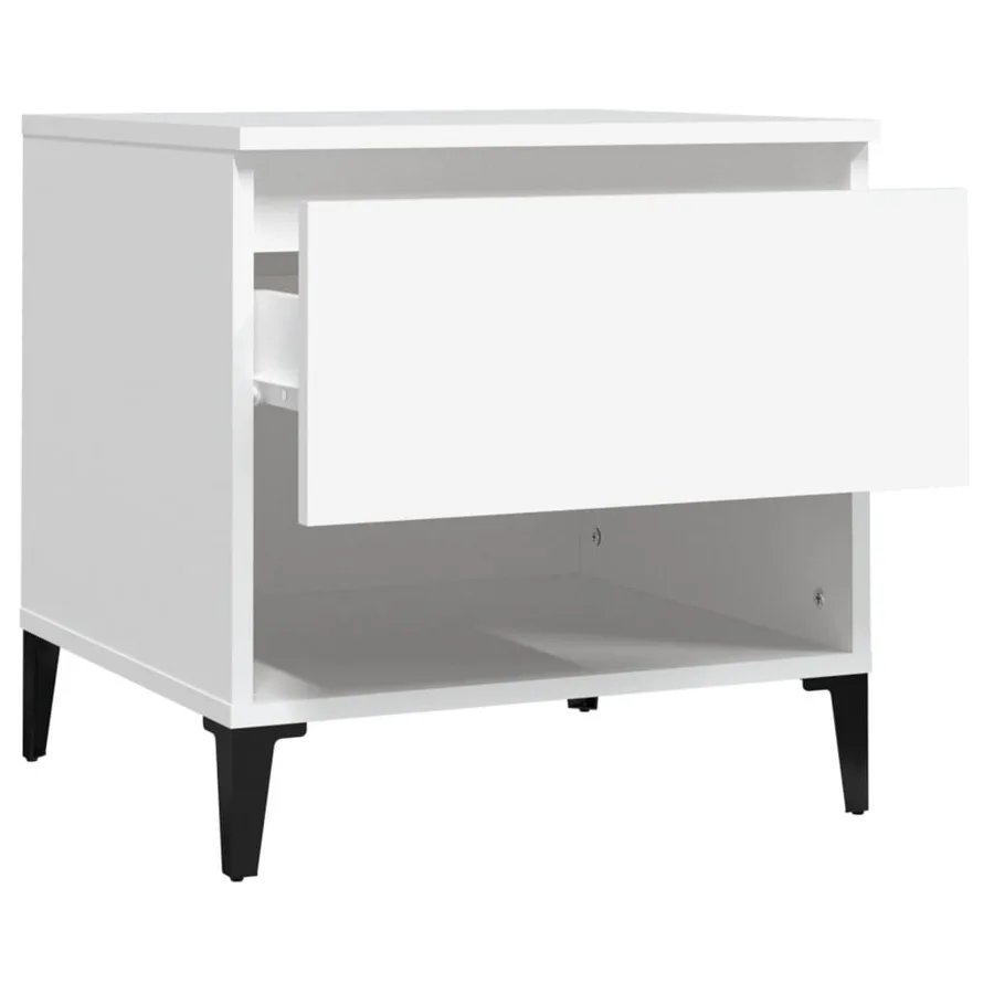 Tables d'appoint 2 pcs Blanc 50x46x50 cm Bois d’ingénierie - 8