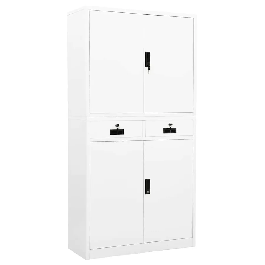 Armoire de bureau Blanc 90x40x180 cm Acier