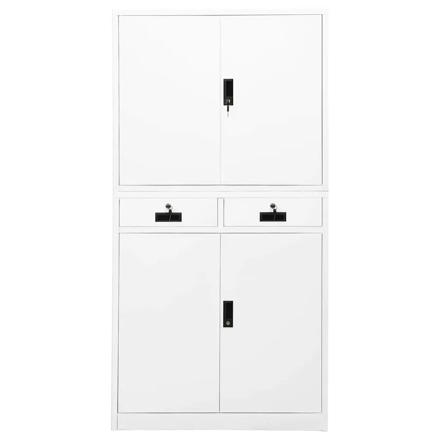 Armoire de bureau Blanc 90x40x180 cm Acier - 2