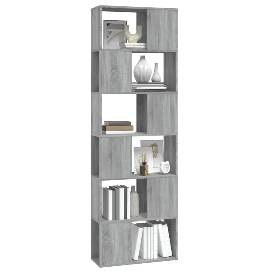 Bibliothèque/Séparateur de pièce Sonoma gris 60x24x186 cm - 4