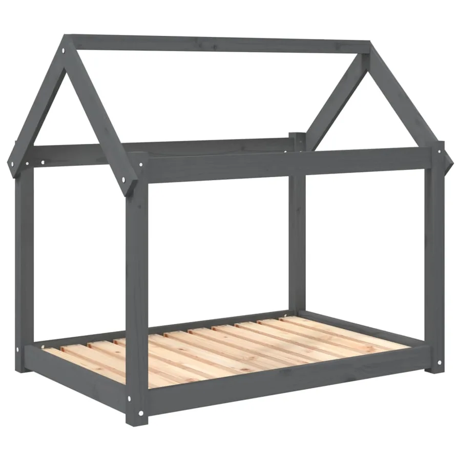 Lit pour chien Gris 101x70x90 cm Bois de pin solide - 2