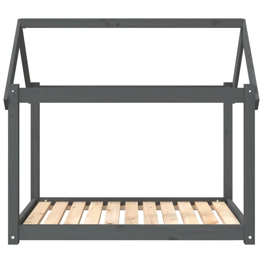 Lit pour chien Gris 101x70x90 cm Bois de pin solide - 5