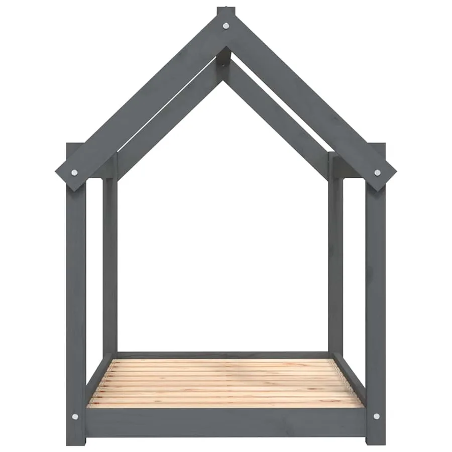 Lit pour chien Gris 101x70x90 cm Bois de pin solide - 6