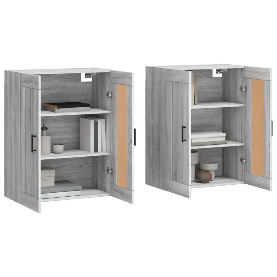 Armoires murales 2 pcs sonoma gris bois d'ingénierie - 3
