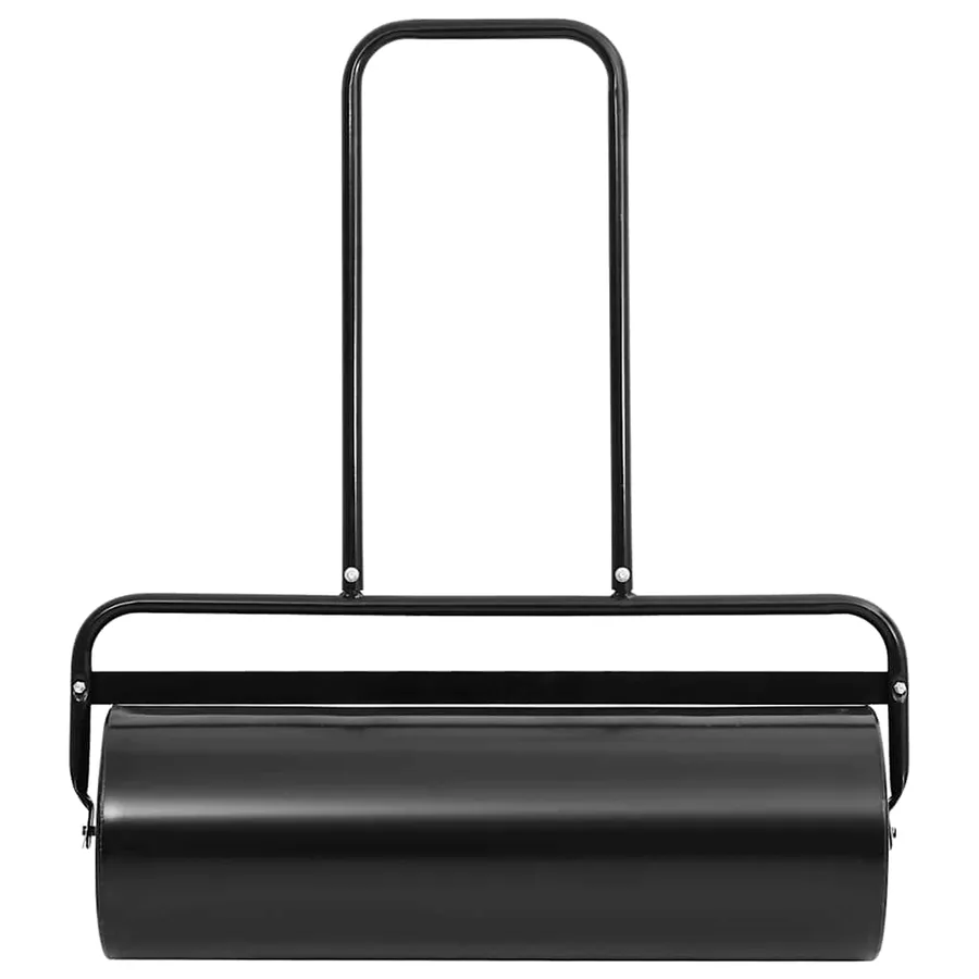 Rouleau à gazon à pousser de jardin noir 63 L fer et acier - 2
