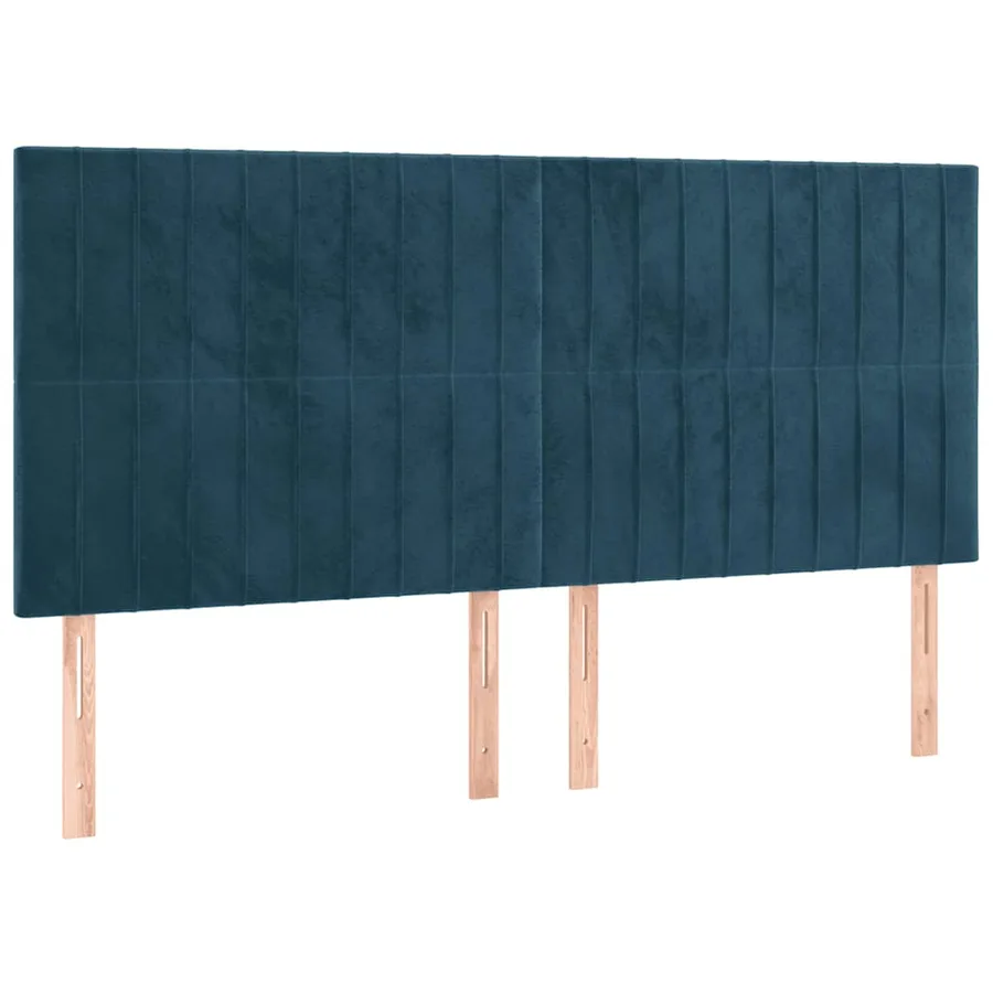 Sommier à lattes de lit et matelas Bleu foncé 200x200cm Velours - 6
