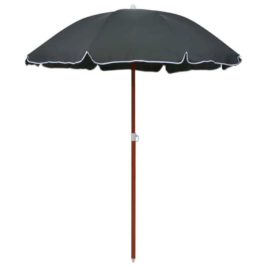 Parasol de jardin avec mât en acier 180 cm anthracite
