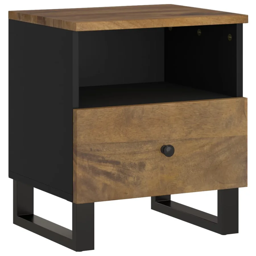 Table de chevet Bois de manguier solide et bois d'ingénierie - 10