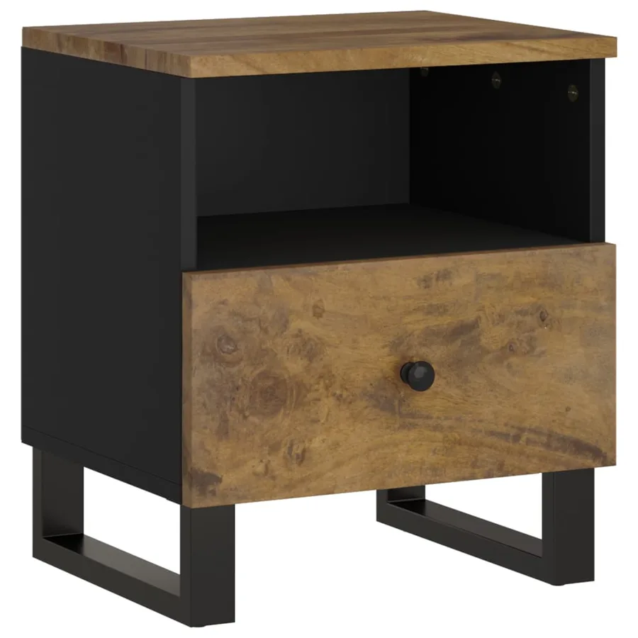 Table de chevet Bois de manguier solide et bois d'ingénierie - 11