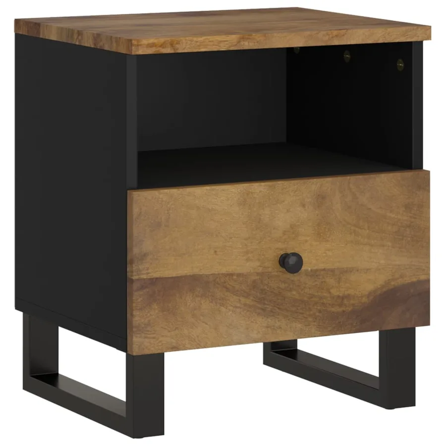 Table de chevet Bois de manguier solide et bois d'ingénierie - 13
