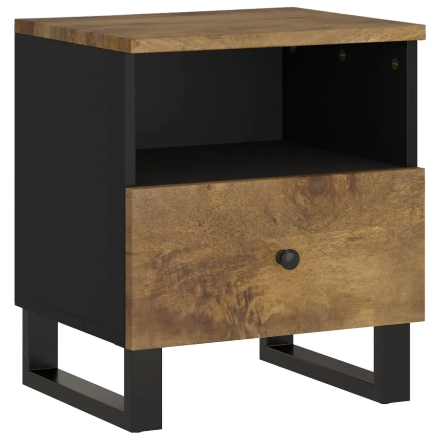 Table de chevet Bois de manguier solide et bois d'ingénierie - 2