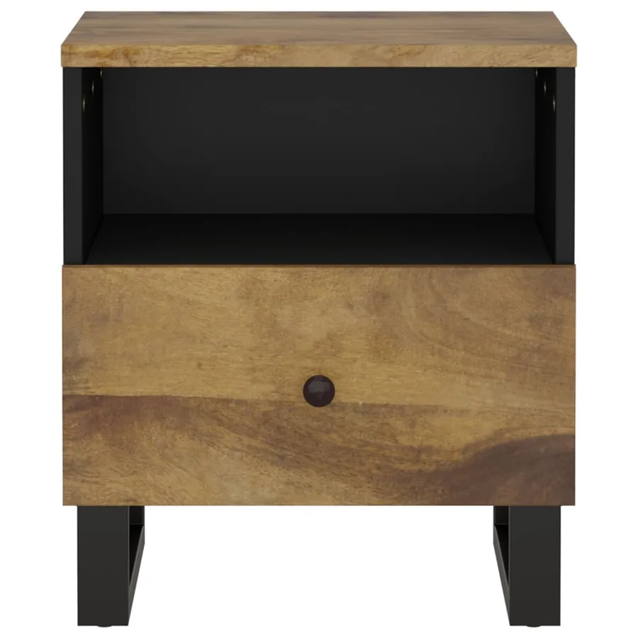 Table de chevet Bois de manguier solide et bois d'ingénierie - 4