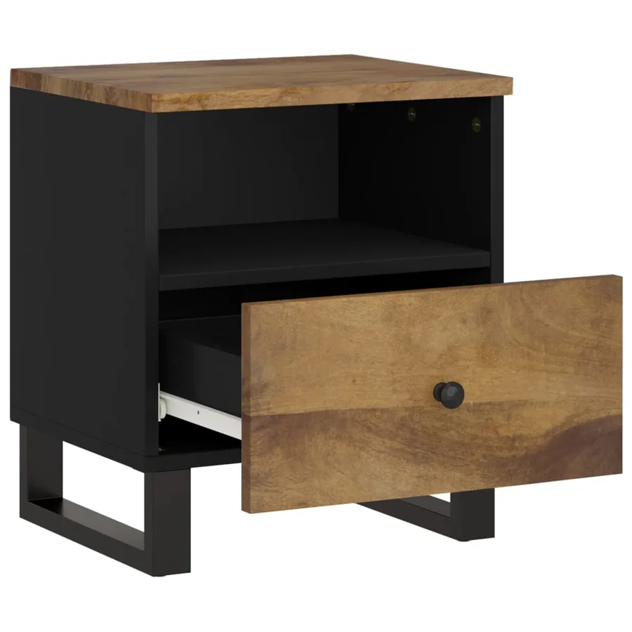 Table de chevet Bois de manguier solide et bois d'ingénierie - 5