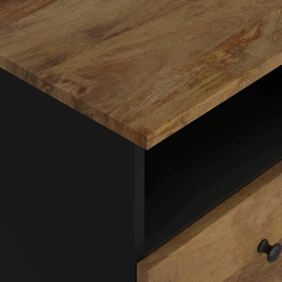 Table de chevet Bois de manguier solide et bois d'ingénierie - 7