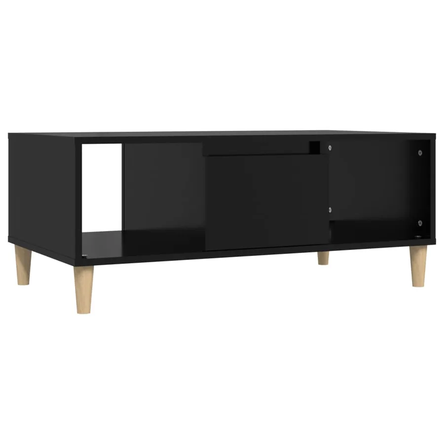 Table basse Noir 90x50x36,5 cm Bois d'ingénierie - 2