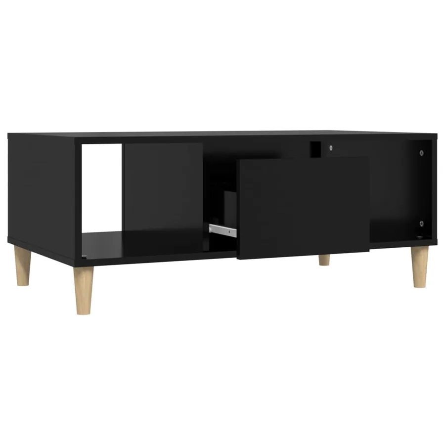 Table basse Noir 90x50x36,5 cm Bois d'ingénierie - 6