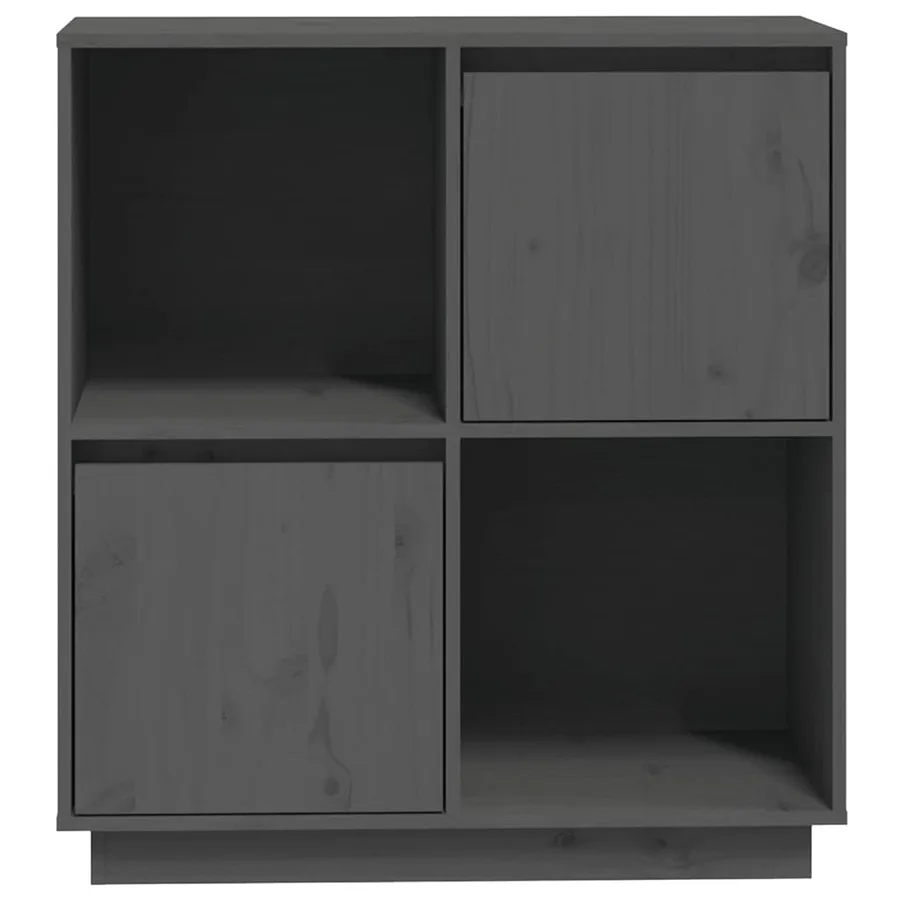 Buffet Gris 74x35x80 cm Bois massif de pin - 6