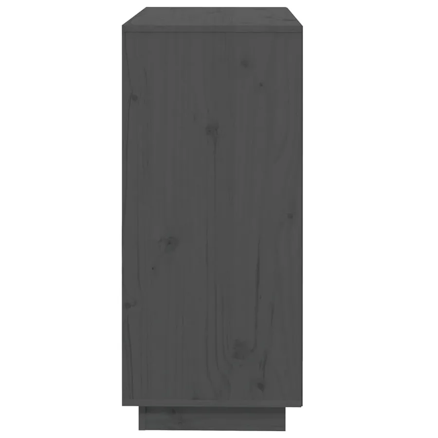 Buffet Gris 74x35x80 cm Bois massif de pin - 7