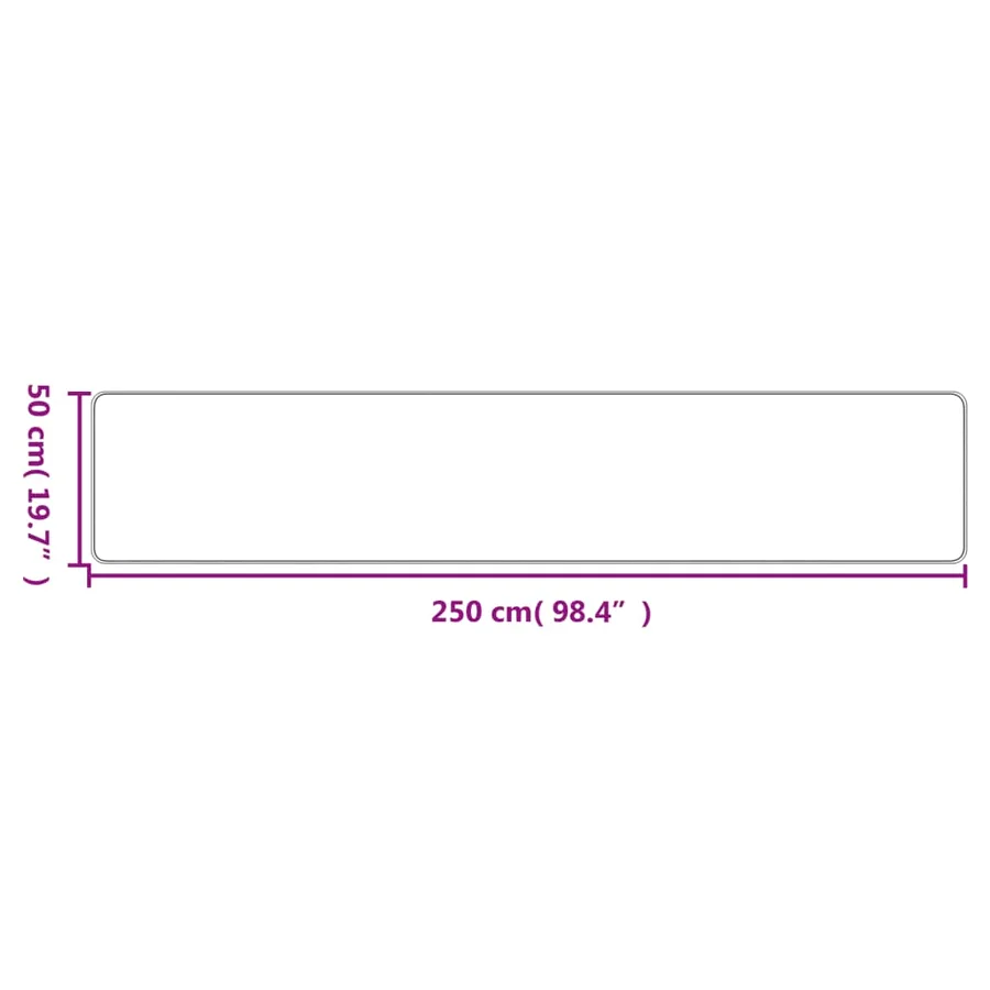 Tapis de couloir aspect sisal platina 50x250 cm - 6