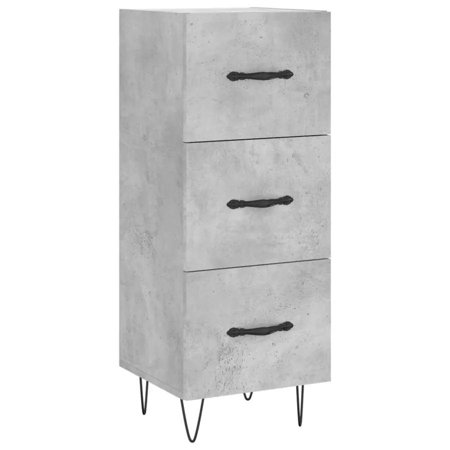 Buffet Gris béton 34,5x34x90 cm Bois d'ingénierie - 2