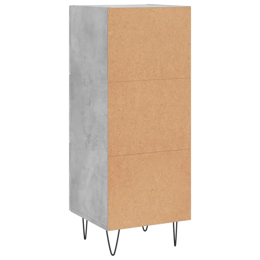 Buffet Gris béton 34,5x34x90 cm Bois d'ingénierie - 8