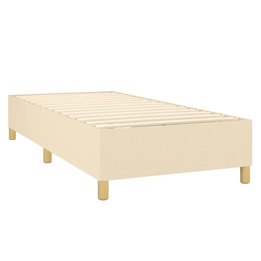Sommier à lattes de lit et matelas Crème 90x190 cm Tissu - 4
