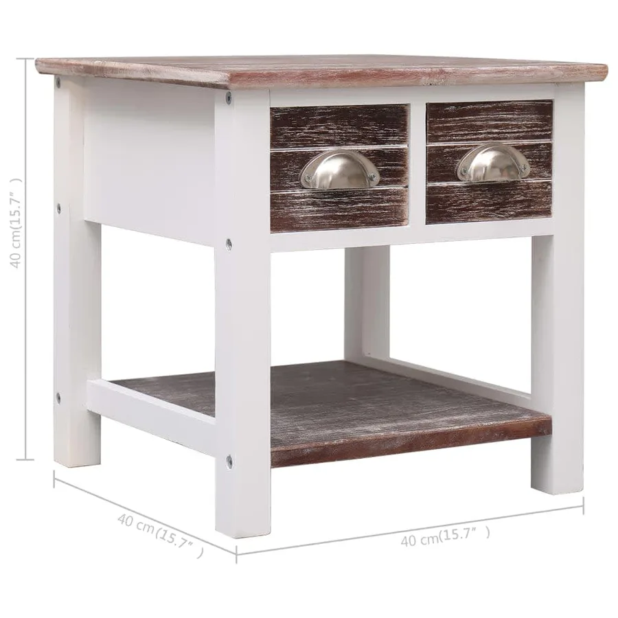 Table d'appoint Marron 40x40x40 cm Bois de Paulownia - 8