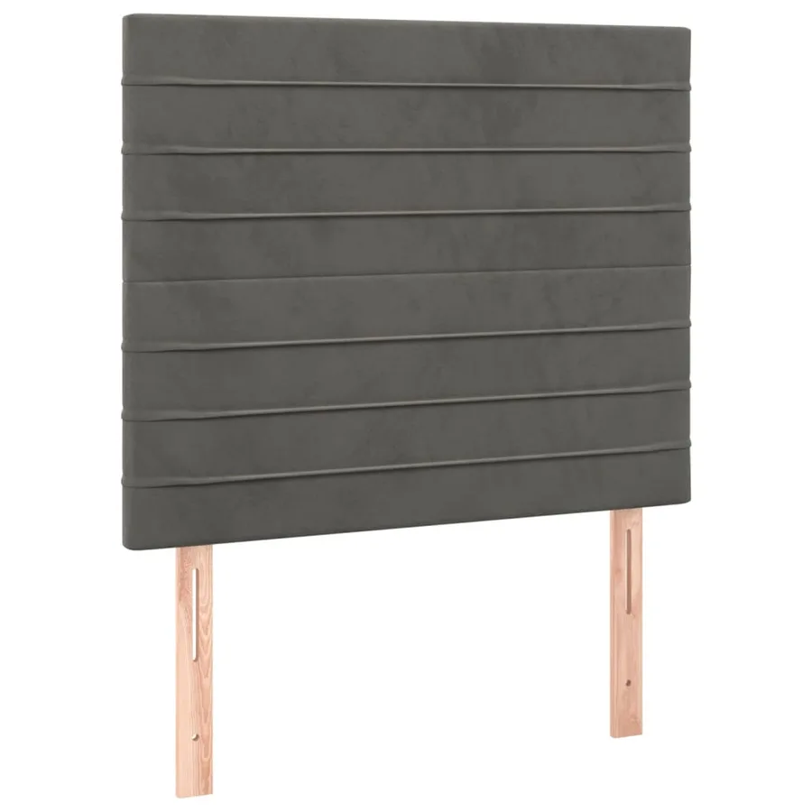 Cadre de lit sans matelas gris foncé 90x190 cm velours - 8