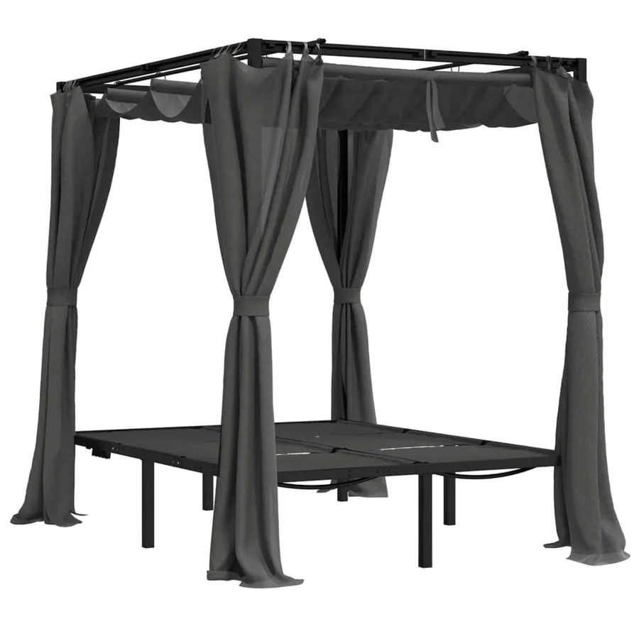 Chaise longue double avec rideaux latéraux et supérieurs - 3